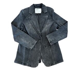 NEW! LNDN Black Denim‎ Blazer XS
